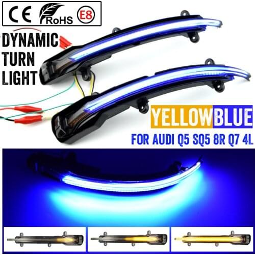 2pcs For Audi Q5 SQ5 8R 2010-2017 Q7 Facelift 2010-2015 LED Side Wing Dynamic Turn Signal Light Rearview Mirror Indicator