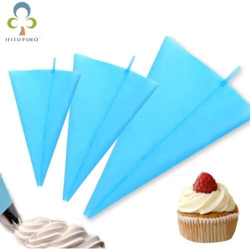 3pcs/lot Silicone Reusable Icing Piping Bag Pastry Bag Cake Cream DIY Decor Tool Cake Decaration Baking Tool GYH