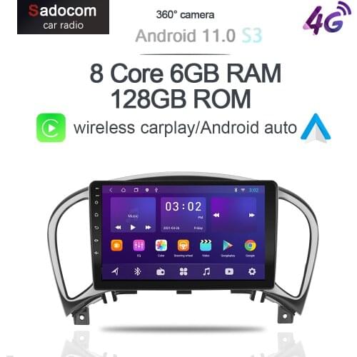 360 Carplay DSP 6G+128G 8Core Android 10.0 Car DVD Player GPS WIFI Bluetooth 5.0 RDS Radio For Nissan Juke YF15 2010 2011 - 2014