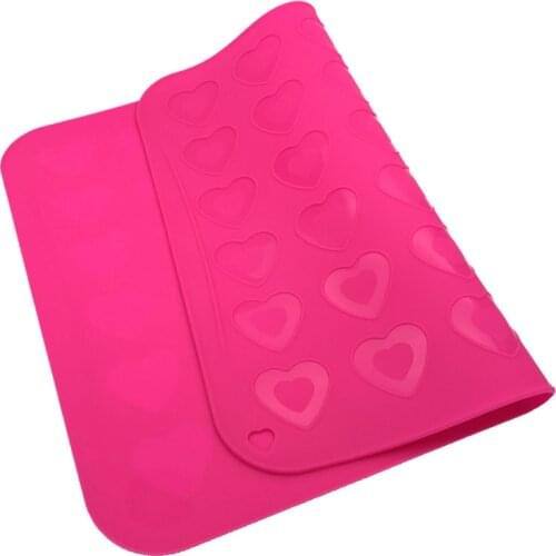 40 * 30 Cm Macaron 42 Heart Shaped Silicone Dough Mat Bakeware Pastry Oven Pasta Baking Tray Tray Liner Mat Cake Pad Fondant