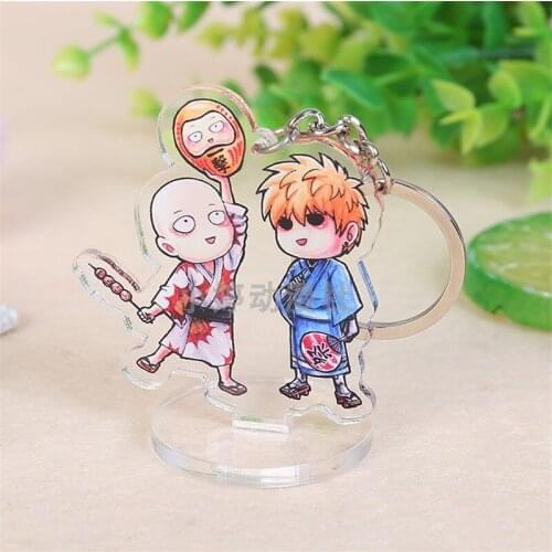 One punch Anime Acrylic Key Chains Cartoon Keyring Car Keychain Pendant Toys Keyholder Unisex Gift NEW
