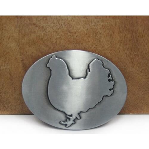 BuckleClub wholesale zinc alloy western cock belt buckle jeans belt buckle FP-02931 pewter finish 4cm width loop