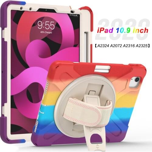 Funda For iPad Air 4th Generation 10.9'' 2020 Case A2072 A2316 A2324 Heavy Duty Shockproof Hand Strap Case For iPad Air 4 Capa