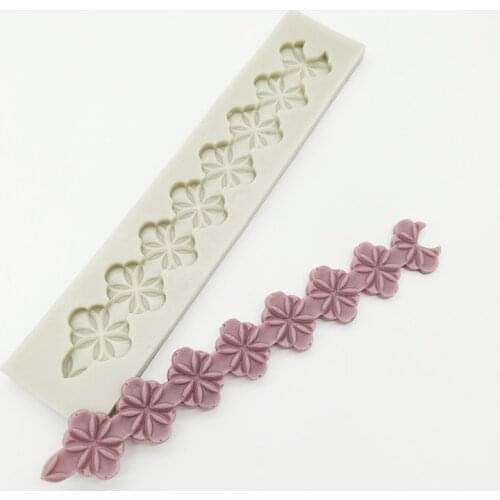 Minsunbak Floral Silicone Mould Fondant Mold Wedding Cake Edge Decoration Tool Chocolate Baking Mold