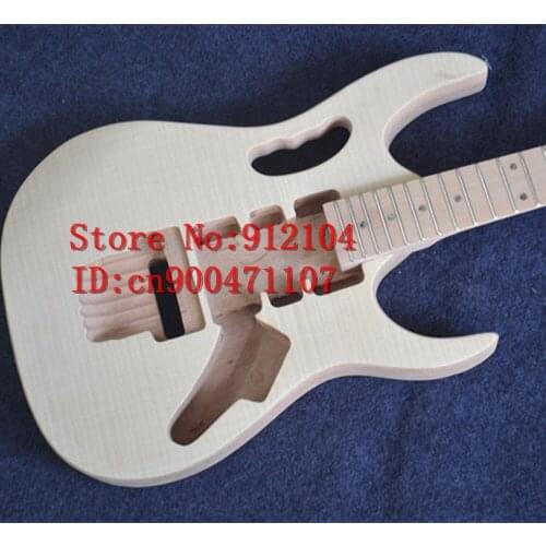 Free shipping new Big John double wave electric guitar in natural with tiger stripes maple body without paint diy guitar F-3036