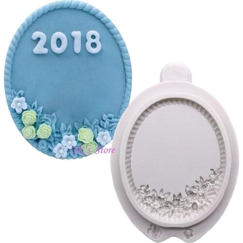 Ovel Photo Frame 100% Platinum Silicone Sugarcraft Mould, Fondant Cake Decorating Tools Bakeware