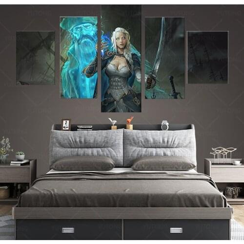 Jaina Proudmoore World of Warcraft Game Poster Fantasy Girl Picture Oil Painting Canvas Art Warcraft Poster Wall Decor Paintings