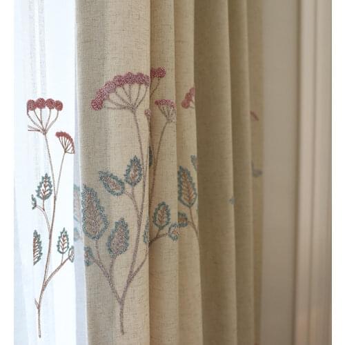 Customized Curtain for Living Room Bedroom Atmosphere Chinese Style Embroidery Fabric Cloth Left and Right Biparting Open