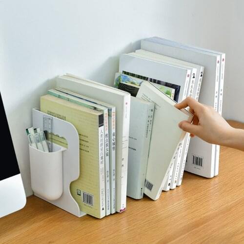 Simple Style Metal Bookends Book Holder Retractable Bookshelf Student Desktop Book Holder Office Stationery Organizer