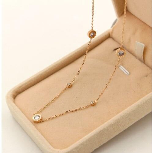 Fashion Women Necklace Stainless Steel Necklaces With Roman Numeral Luxury Women Wedding Jewelry Collars N096