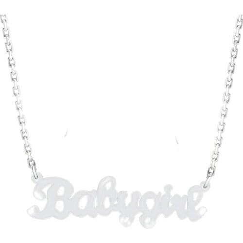 Fashion Stainless Steel Jewelry Babygirl Pendant Necklace Simple Letter Chokers Necklace for women men gift