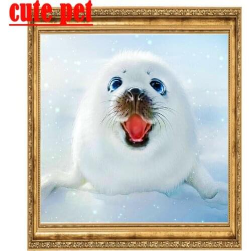 100% Resin animal seal DIY Full Square Diamond Picture Decoration Gift 5d Diamond Embroidery Mosaic CrossStitch Diamond Painting