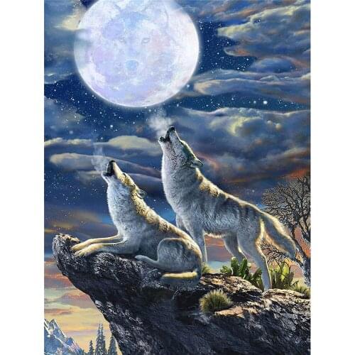 Wolf Animal Pre-Printed 11CT Cross Stitch Embroidery Complete Kit DMC Threads Craft Hobby Handicraft Handiwork Promotions