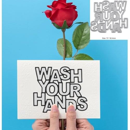 Letter Wash Your Hands Metal Cutting Dies For DIY Scrapbooking Album Paper Cards Decorative Crafts Embossing Die Cuts New