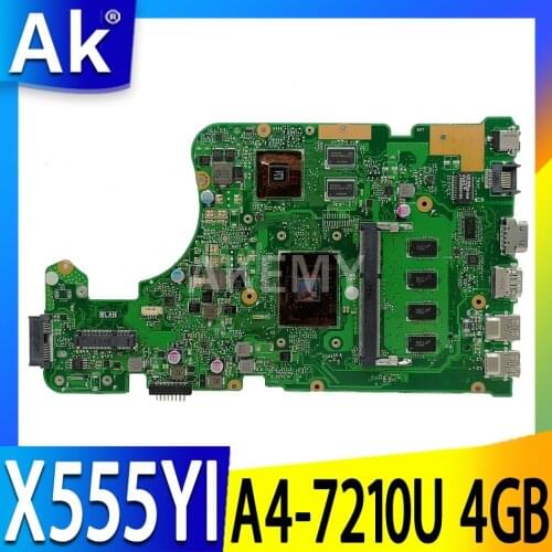 New X555YI A4-7210U 4GB RAM Motherboard For ASUS X555YI X555DG X555YA X555D A555DG X555QG X555Y Laotop Mainboard Motherboard