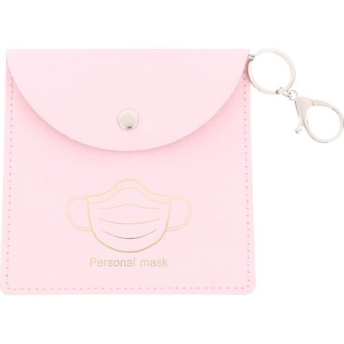 New Portable Face Mask Bag Reusable PU Case Storage Box Clip Zipper Organizer