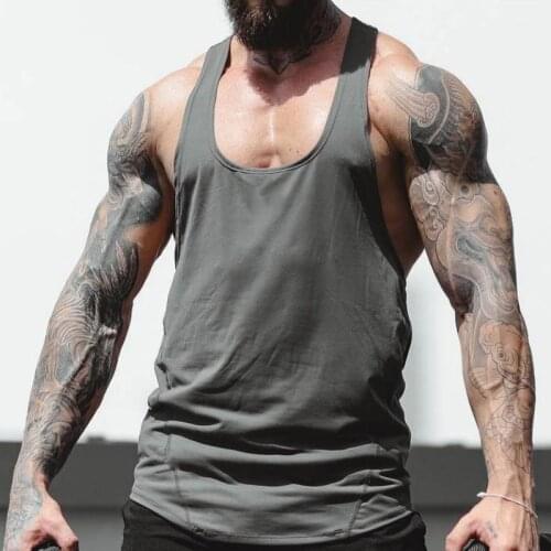 2021 NEW Gym Men Muscle Sleeveless Shirt Solid Tank Top Bodybuilding Sport Fitness Workout Vest