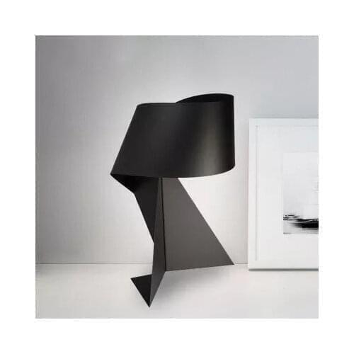 Post-modern simple LED table lamp living room bedside lamp Nordic personality creative black and white origami table lamp