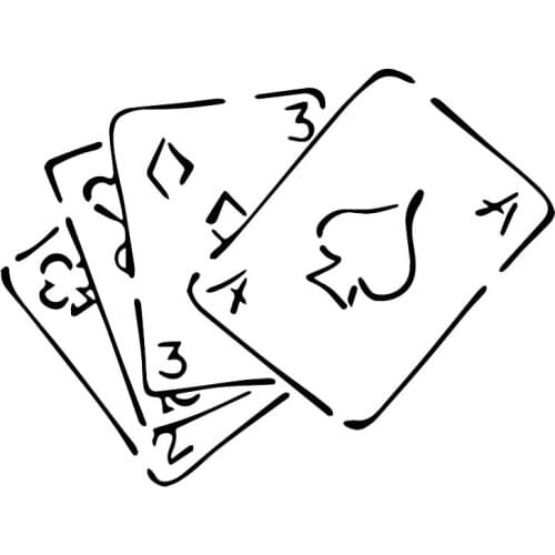 Entertainment Game Poker Stickers High Quality Car Window Decoration Personality Pvc Waterproof Decals Black/white, 17cm*13cm