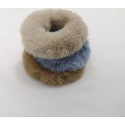 3Pcs/Set scrunchie park plush fur scrunchies for winter warm hair tie hair accessories rubber bands for hair ornaments for girls