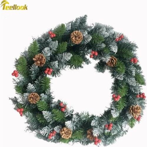 Teellook PVC+ pine needle material Christmas wreath Christmas Hotel Mall home decoration