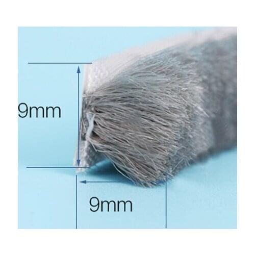 9mm x 9mm self adhesive windproof window door draught excluder brush pile seal strip weatherstrip