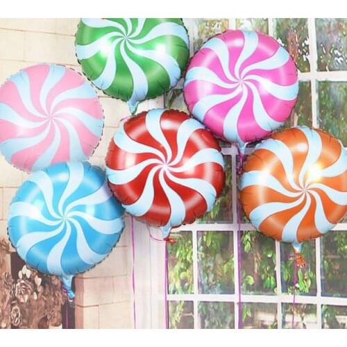 10pcs/lot Colorful Candy Foil Balloons 18 Inch Round Lollipop Aluminum Balls Wedding Birthday Baby Party Decoration