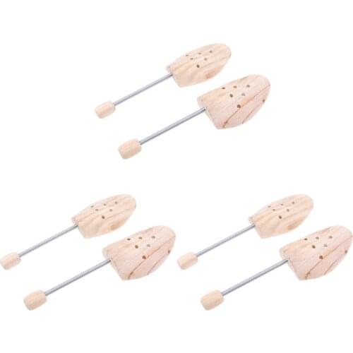 3 Pair Coil Spring Shoe Shapers Stretcher Cedar Wood Shoe Tree Unisex Medium