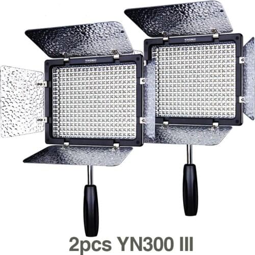 2pcs Yongnuo YN300 III YN-300 III 3200k-5500K CRI95+ Pro LED Video Light Remote Control Support AC Power Adapter & APP Remote