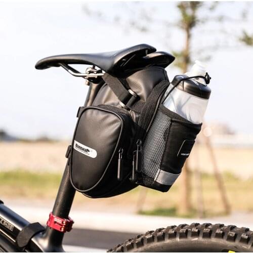 Rhinowalk Bike Saddle Bag With Water Bottle Pocket Waterproof Rear Bicycle Saddle Bags Large-volume Tail Bag 2021 New Arrival