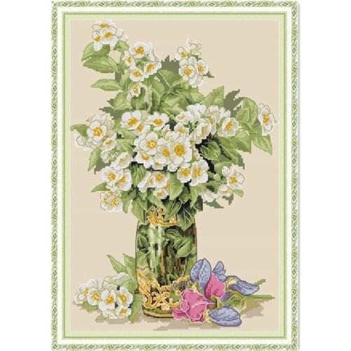 Yellow flower cross stitch kit cotton silk aida 18ct 14ct 11ct count flaxen cross stitches needlework embroidery DIY handmade