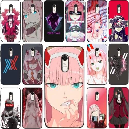 YNDFCNB Zero Two Darling in the FranXX Anime Hard Phone Case for RedMi 4X 5 plus 5 6 7 8 9 A 6pro Go K20 cover