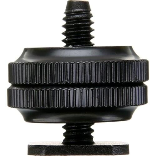 1/4" Dual Nuts Tripod Screw to Flash Hot Shoe Adapter Holder Adapter For Photo Studio Light Stand Tripod Camera Accessories
