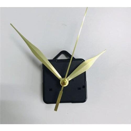 1 set Gold Hands Silent wall Quartz Clock Movement Mechanism 18mm shaft Repair Tool Parts Kit DIY Set With Hook