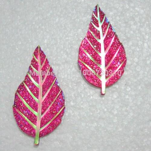 10pcs Resin AB color Leaf FlatBack Appliques/wedding DIY craft -C151