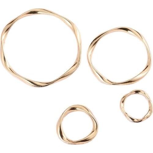 10pcs Gold Round Circle Charms DIY Stud/Drop Earrings Making Hair Accessories Connectors Pendants Jewelry Findings for Women