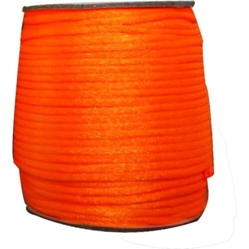 2mm Neon Tangerine Rattail Satin Nylon Cord+Jewelry Findings Accessories Macrame Rope Bracelet Beading Cords 50m/Roll