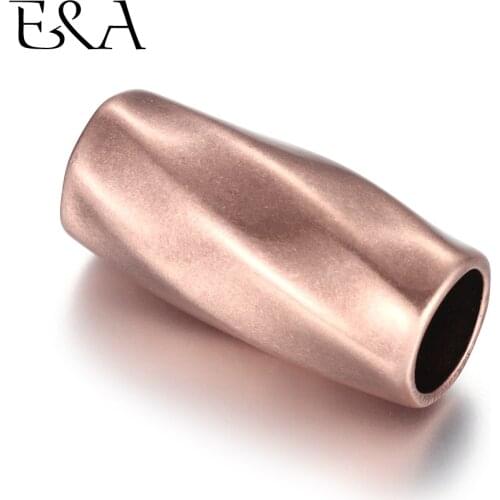 2pcs Stainless Steel Gold Tube Beads Big Large Hole 8mm Slider Charms DIY Men Leather Cord Bracelet Making Jewelry Accessories