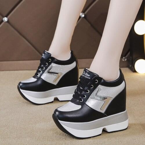 2020 Autumn Color Collision Vulcanized Shoes Women Thick Bottom Height Increasing Shoes Woman