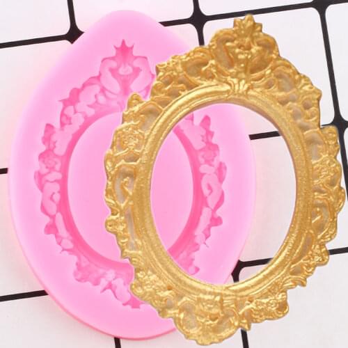 3D Frame Cake Border Silicone Molds DIY Relief Lace Cupcake Topper Fondant Cake Decorating Tools Candy Chocolate Gumpaste Moulds
