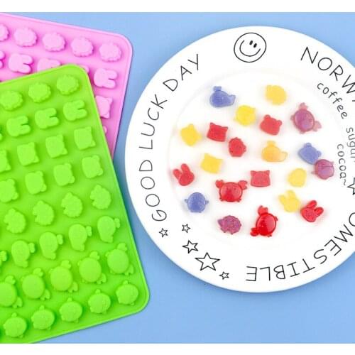 48 hole cute animal chocolate mold Soft candy silicone mold Cake baking mold DIY ice cubes