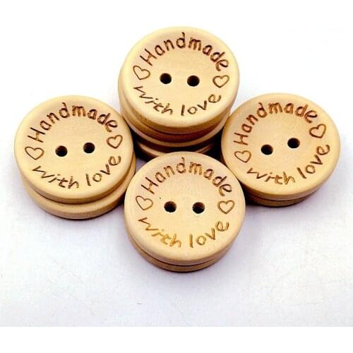 50/100Pcs 15/20/25mm Wooden Buttons Clothing Decoration Wedding Decor Handmade DIY Crafts Scrapbooking For Sewing Accessories