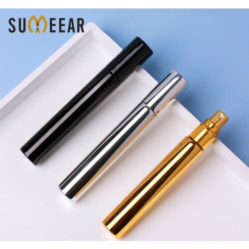 50 Pcs/Lot 15ml Portable UV Glass Refillable Perfume Bottle With Aluminum Atomizer Spray Bottles Sample Empty Containers