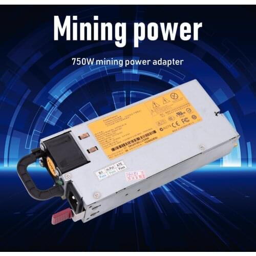 750W Server Power Supply Mining PSU 12V 62.5A with Breakout Board + Power Cable HSTNS-PL18 DPS-750RB A 506821-001 511778-001