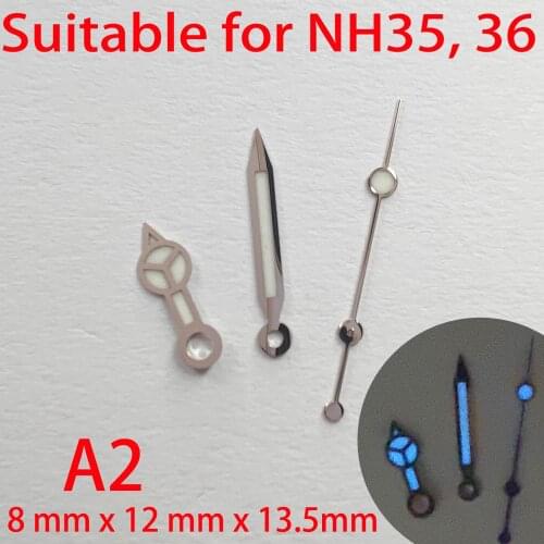 A2 suitable for NH35 watch pointer, watch accessory hand green/blue super luminous watch custom accessory watch parts nh35,nh36
