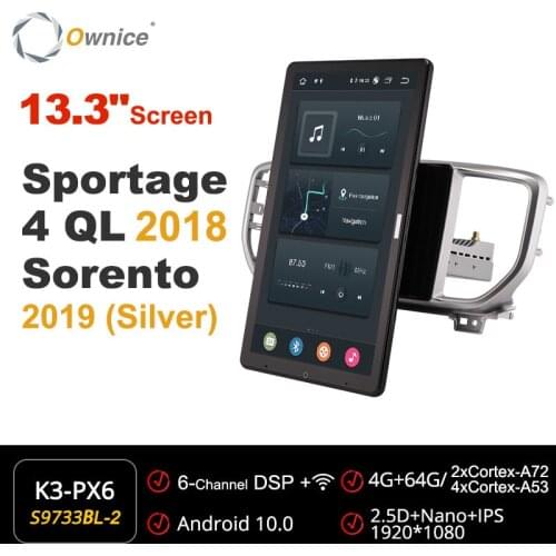 Ownice Android Car Radio 1din for Kia Sportage 4 QL Sorento 2019 Car Auto Audio Video System Unit 13.3 Inch 1920*1080