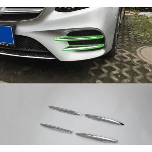 Car Accessories Exterior Decoration ABS Chrome Front Fog Light Fog Lamp Cover Trim For Mercedes-Benz E Class 2016 Car Styling
