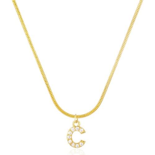 Fashion Tiny Inlaid Zircon Letter Necklace Punk Crystal Choker Chain Alphabet Pendant Necklaces for WomenJewelry Gift