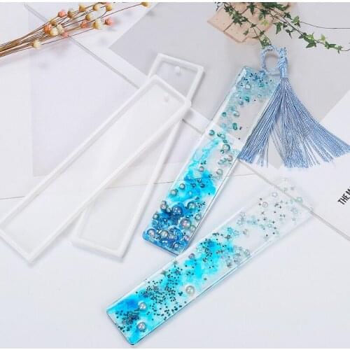 DIY Rectangle Silicone Bookmark Mold DIY Bookmark Making Epoxy Resin Jewelry Craft Silicone Transparent Mould