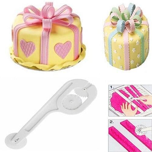 Hot Sale DIY Fondant Sugarcraft Wheel Cutter Paste Cake Decorating Embosser Tools Set 7JLY